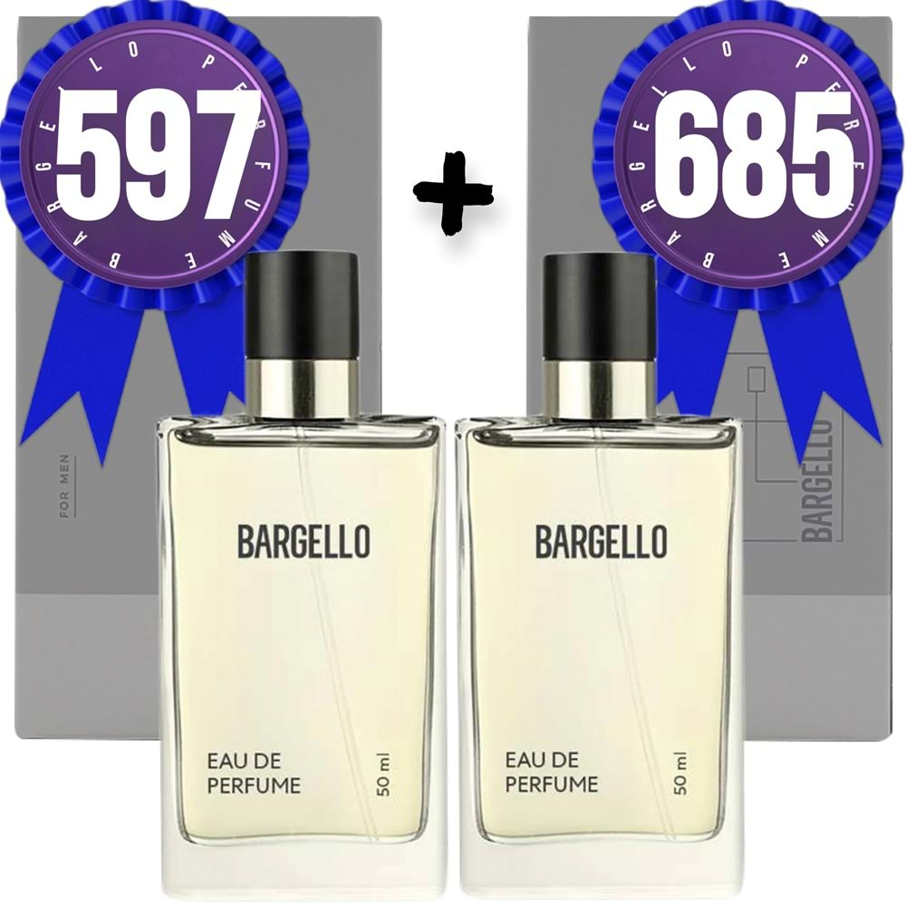 Bargello Parfüm 597 Erkek Woody 50 ML + 685 Erkek Fresh 50 ML EDP