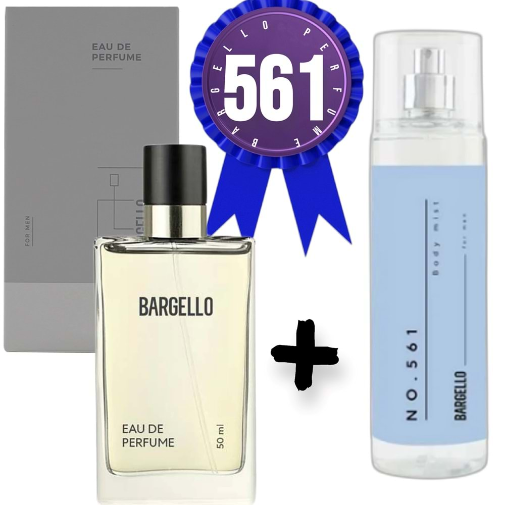 Bargello 561 Erkek Parfüm Fresh 50 ml + NO561 ERKEK BODYMİST 200 Ml EDT