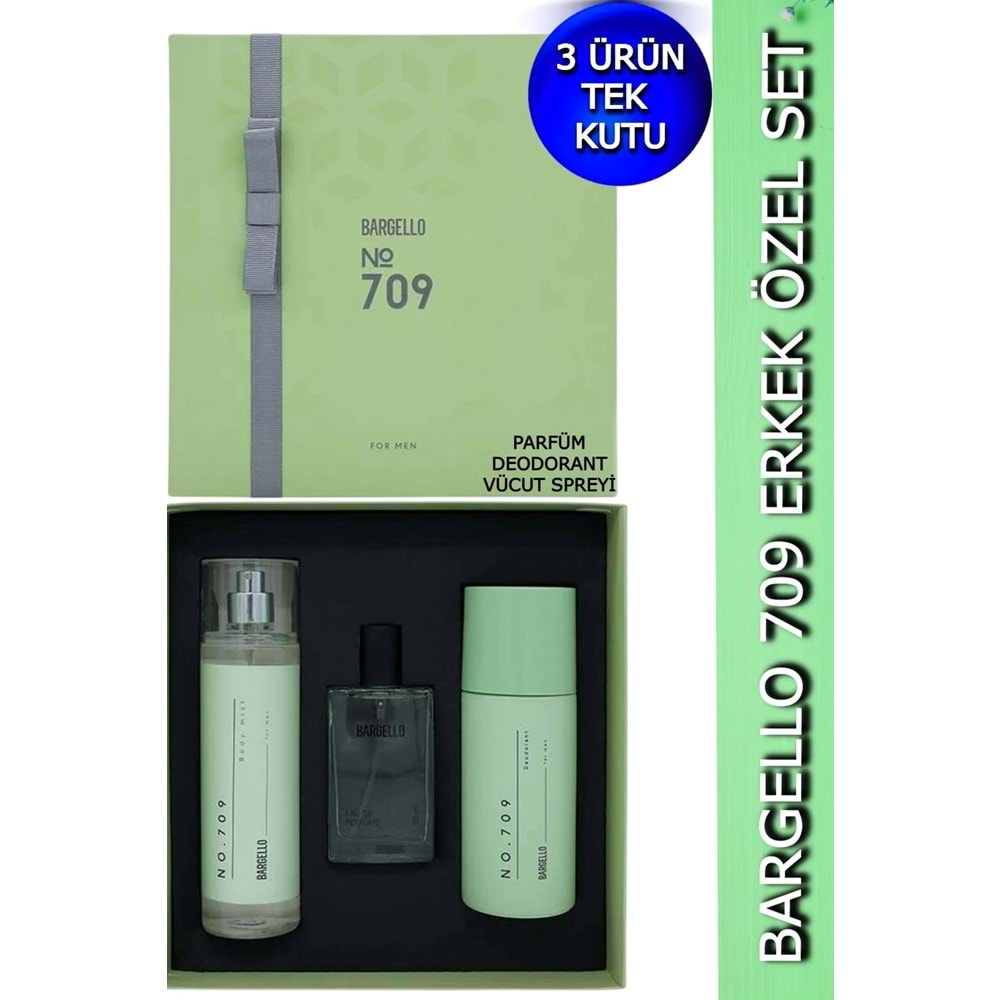 709 Erkek Parfüm Set Oriental - (PARFÜM+VÜCUT SPREYİ+DEODORANT) Özel Kutu