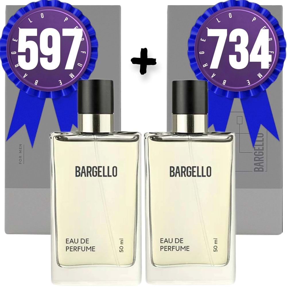 Bargello Parfüm 597 Erkek Woody 50 ML + 734 Erkek Oriental 50 ML EDP